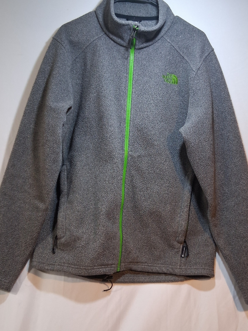 The North Face Grey Fleece Jacket with Green Zipper